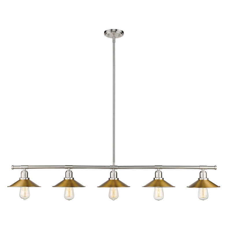 Z-Lite 613-5L-BN+FB Casa Five Light Island Pendant, Brushed Nickel