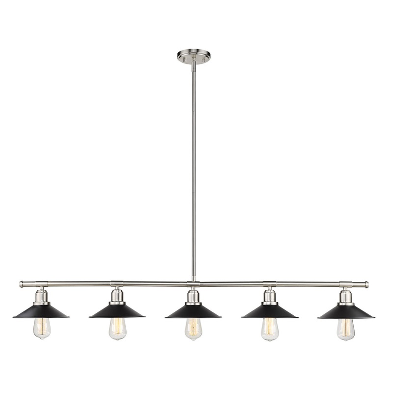 Z-Lite 613-5L-BN+MB Casa Five Light Island Pendant, Brushed Nickel