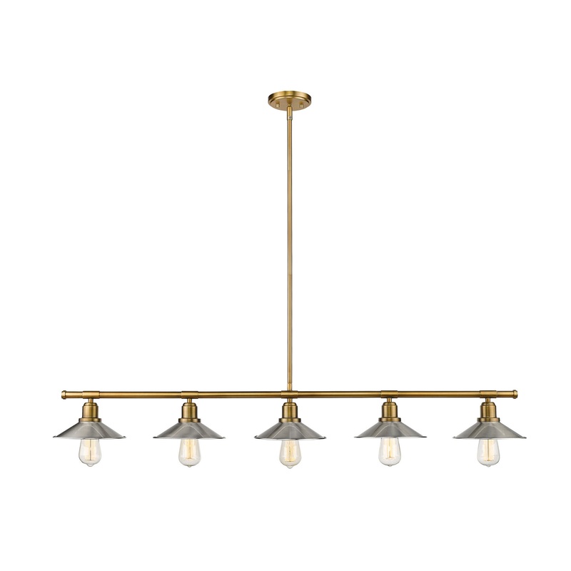 Z-Lite 613-5L-FB+BN Casa Five Light Island Pendant, Factory Brass