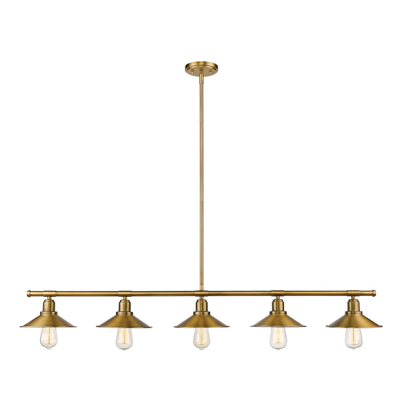 Z-Lite 613-5L-FB Casa Five Light Island Pendant, Factory Brass