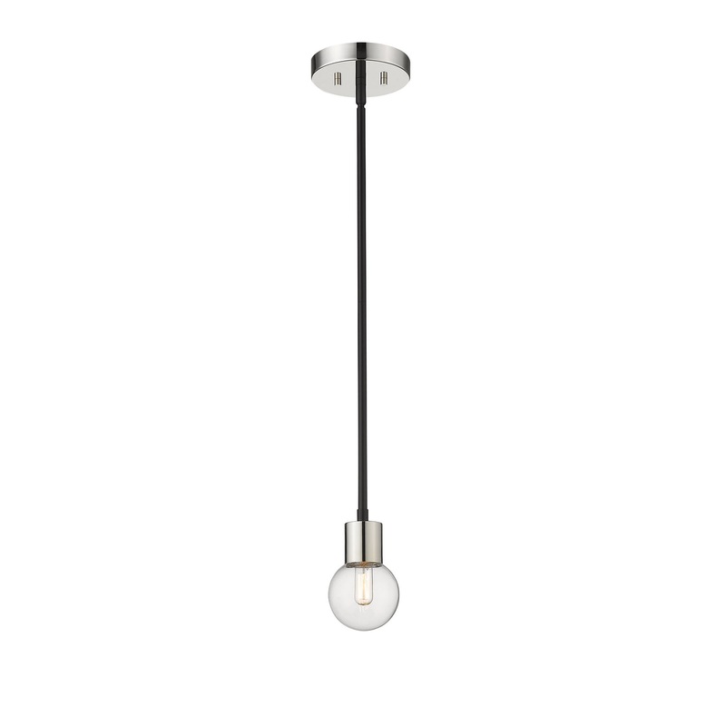 Z-Lite 621MP-MB-PN Neutra One Light Mini Pendant, Matte Black / Polished Nickel