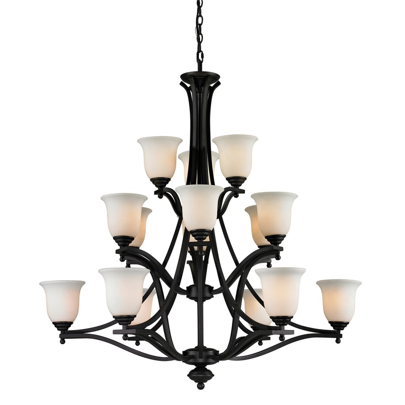 Z-Lite 703-15-MB Lagoon 15 Light Chandelier, Matte Black