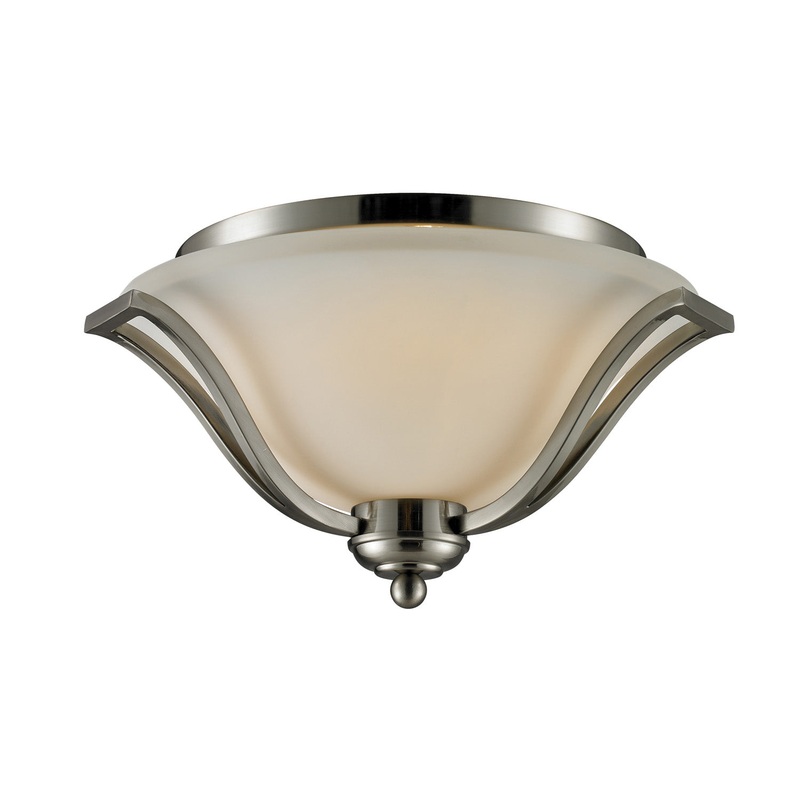Z-Lite 704F3-BN Lagoon Three Light Flush Mount, Brushed Nickel
