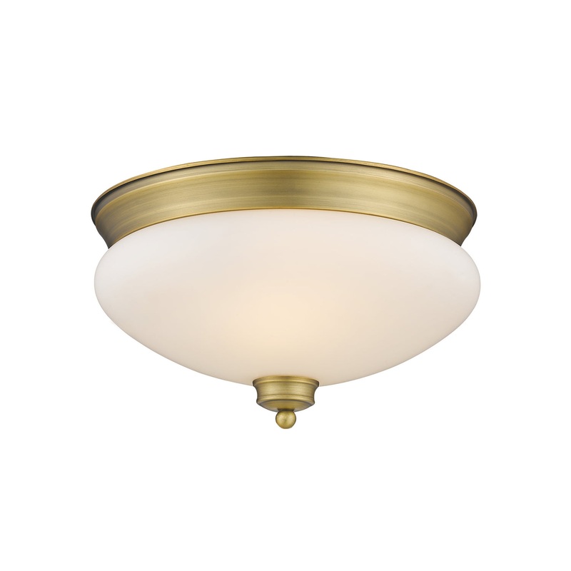 Z-Lite 721F2-HBR Amon Two Light Flush Mount, Heritage Brass