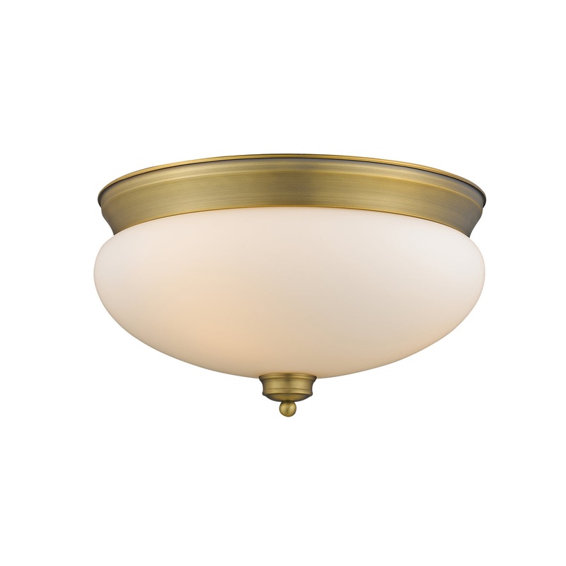 Z-Lite 721F3-HBR Amon Three Light Flush Mount, Heritage Brass