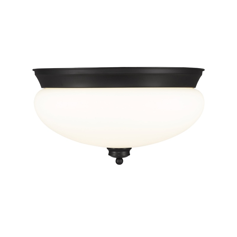 Z-Lite 721F3-MB Amon Three Light Flush Mount, Matte Black