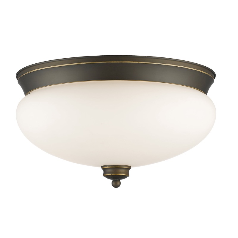 Z-Lite 721F3-OB Amon Three Light Flush Mount, Olde Bronze