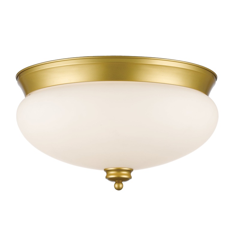 Z-Lite 721F3-SG Amon Three Light Flush Mount, Satin Gold
