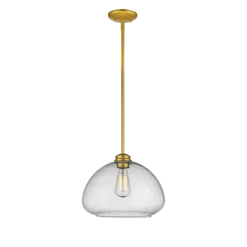 Z-Lite 722P13-SG Amon One Light Pendant, Satin Gold