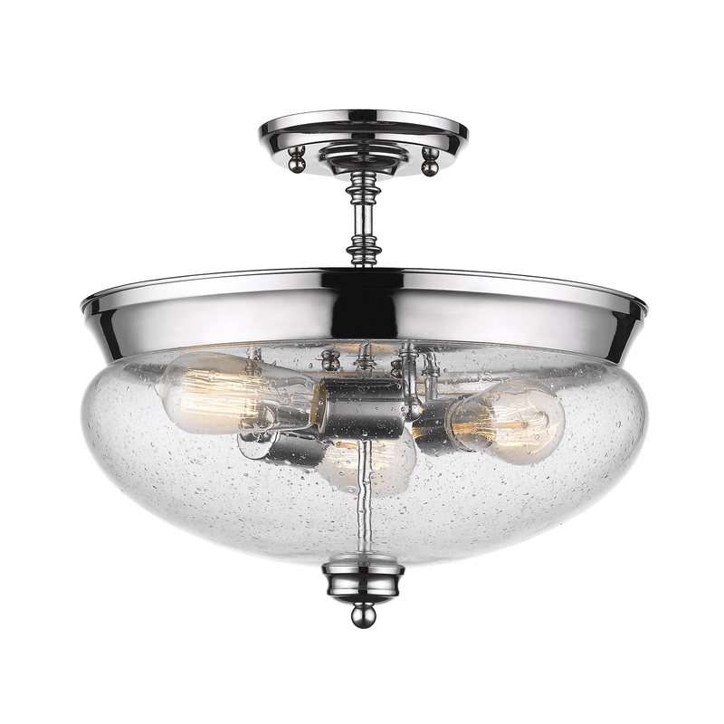 Z-Lite 722SF-CH Amon Three Light Semi Flush Mount, Chrome
