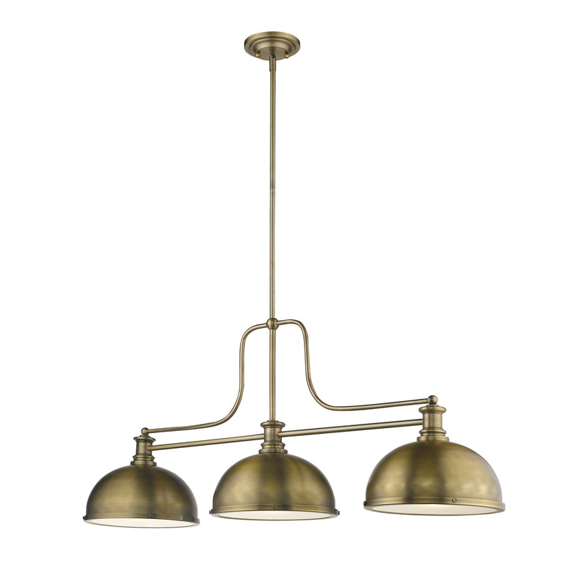 Z-Lite 725-3HBR-D12HBR Melange Three Light Chandelier, Heritage Brass