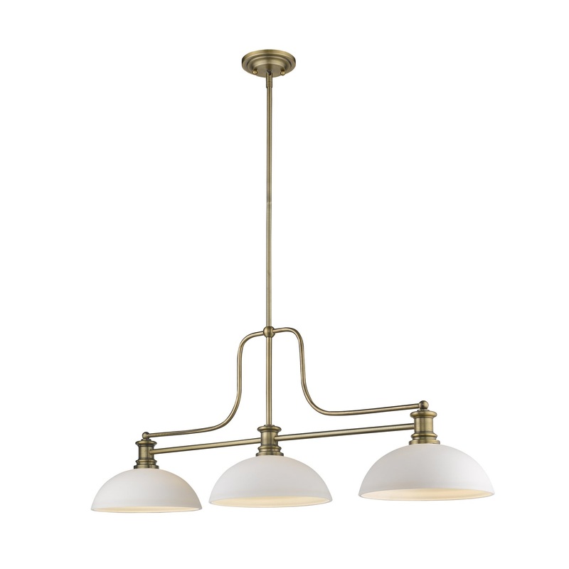 Z-Lite 725-3HBR-DMO14 Melange Three Light Chandelier, Heritage Brass