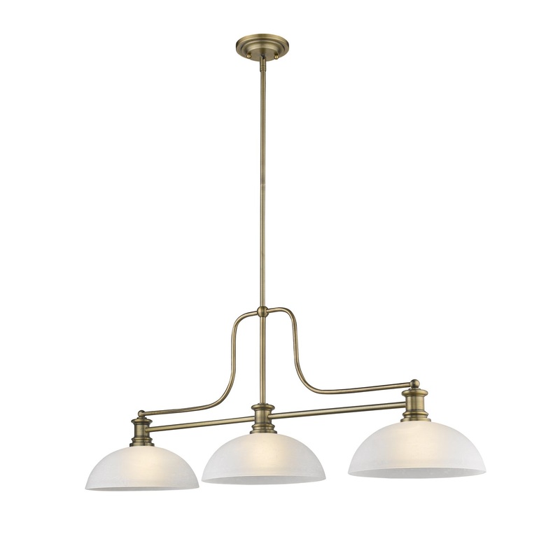 Z-Lite 725-3HBR-DWL14 Melange Three Light Chandelier, Heritage Brass