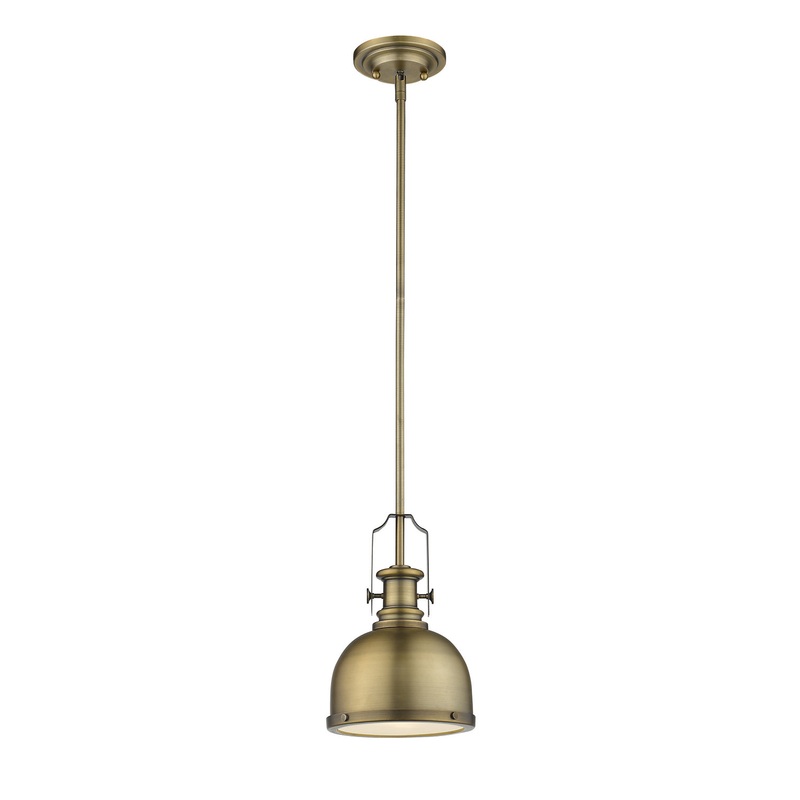 Z-Lite 725MP-HBR Melange One Light Mini Pendant, Heritage Brass