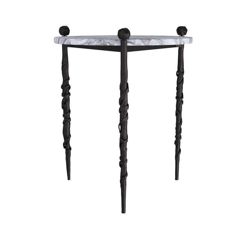 Arteriors GDFEI03 Blackthorn End Table Galaxy Marble/Blackened Iron