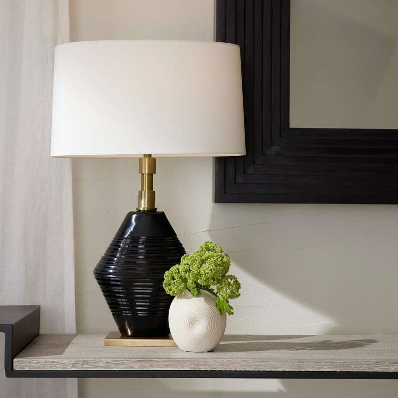 Arteriors PTI11-372 Estrada One Light Table Lamp Navy Optic/Antique Brass/Off-White/White