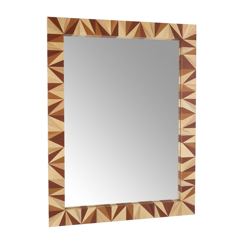 Arteriors WMS04 Calico Mirror Blonde Straw Marquetry/Plain