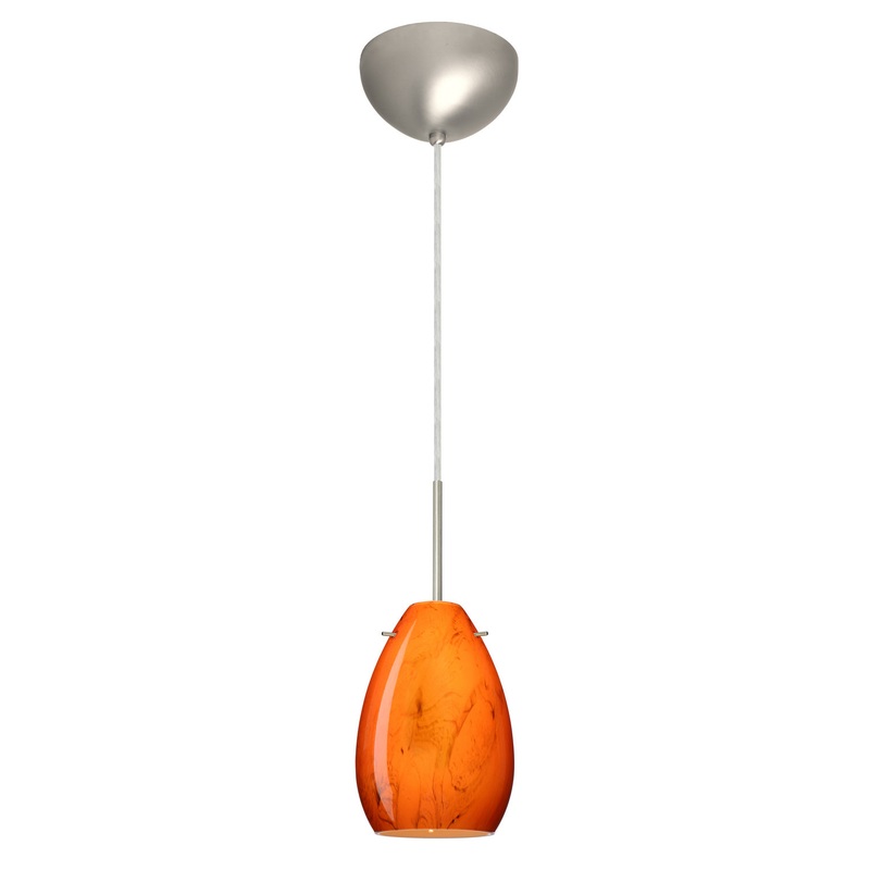 Besa 1BC-1713HB-HAL-SN Pera One Light Pendant Satin Nickel (Discontinued)