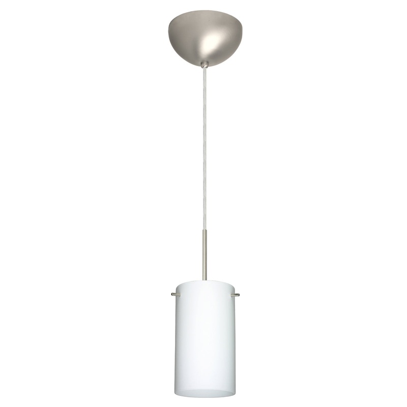 Besa 1BC-440407-HAL-SN Stilo One Light Pendant Satin Nickel