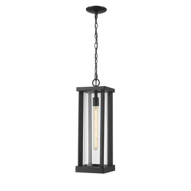 Z-Lite 586CHB-BK Glenwood One Light Outdoor Chain Mount Ceiling Fixture, Black