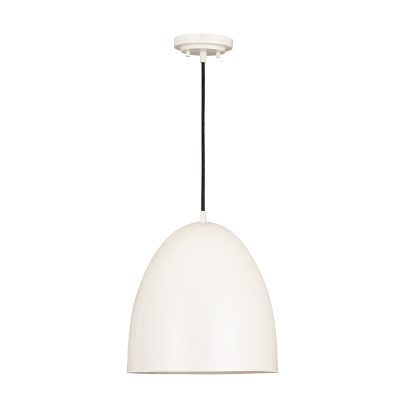 Z-Lite 6012P12-SWH Z Studio Dome Pendant One Light Pendant, Satin White
