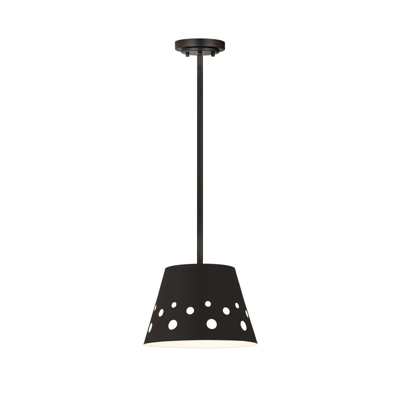 Z-Lite 6014-12MB Katie One Light Chandelier, Matte Black