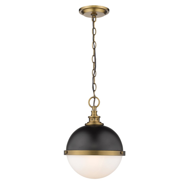 Z-Lite 619MP-MB-FB Peyton Two Light Mini Pendant, Matte Black / Factory Bronze