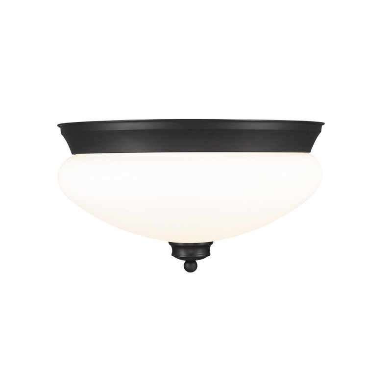 Z-Lite 721F2-MB Amon Two Light Flush Mount, Matte Black
