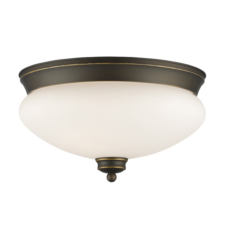 Z-Lite 721F2-OB Amon Two Light Flush Mount, Olde Bronze
