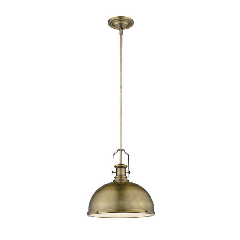 Z-Lite 725P12-HBR Melange One Light Pendant, Heritage Brass