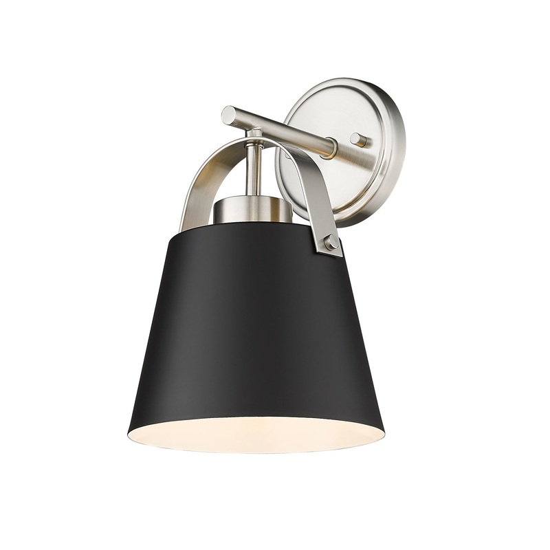 Z-Lite 726-1S-MB+BN Z-Studio One Light Wall Sconce, Matte Black / Brushed Nickel