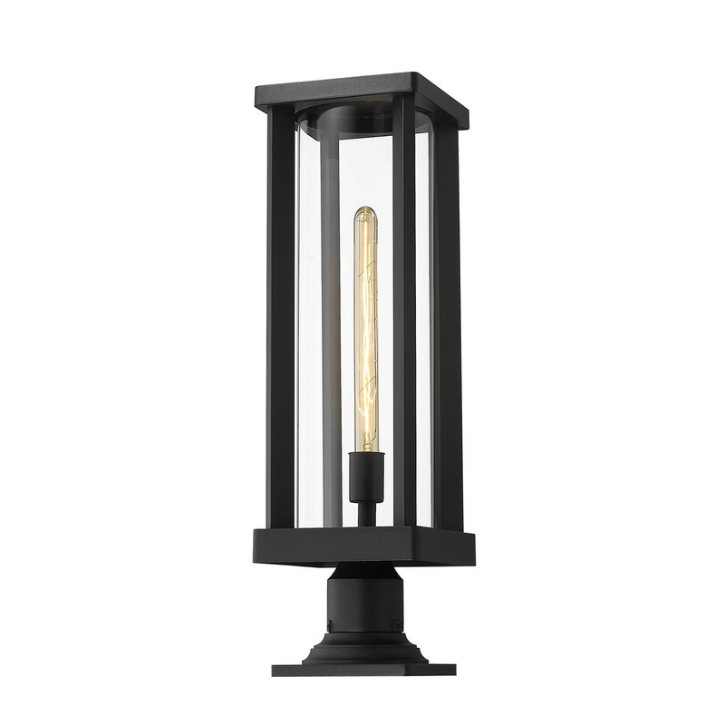 Z-Lite 586PHBR-533PM-BK Glenwood One Light Outdoor Pier Mount, Black