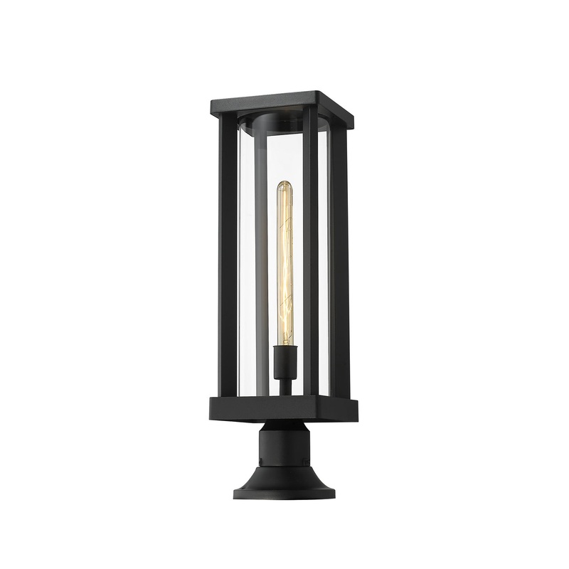 Z-Lite 586PHBR-553PM-BK Glenwood One Light Outdoor Pier Mount, Black