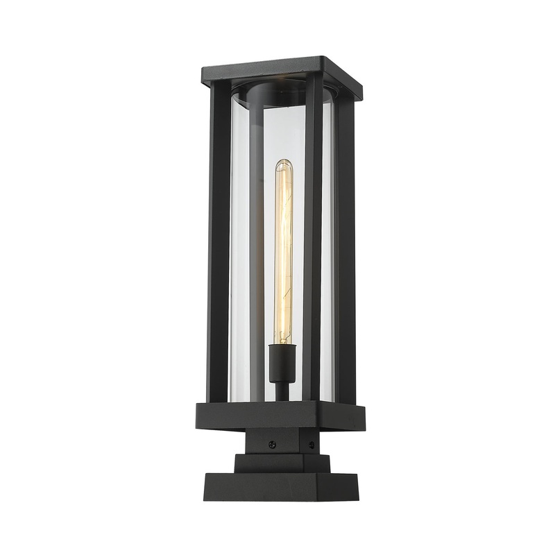 Z-Lite 586PHBS-SQPM-BK Glenwood One Light Outdoor Pier Mount, Black