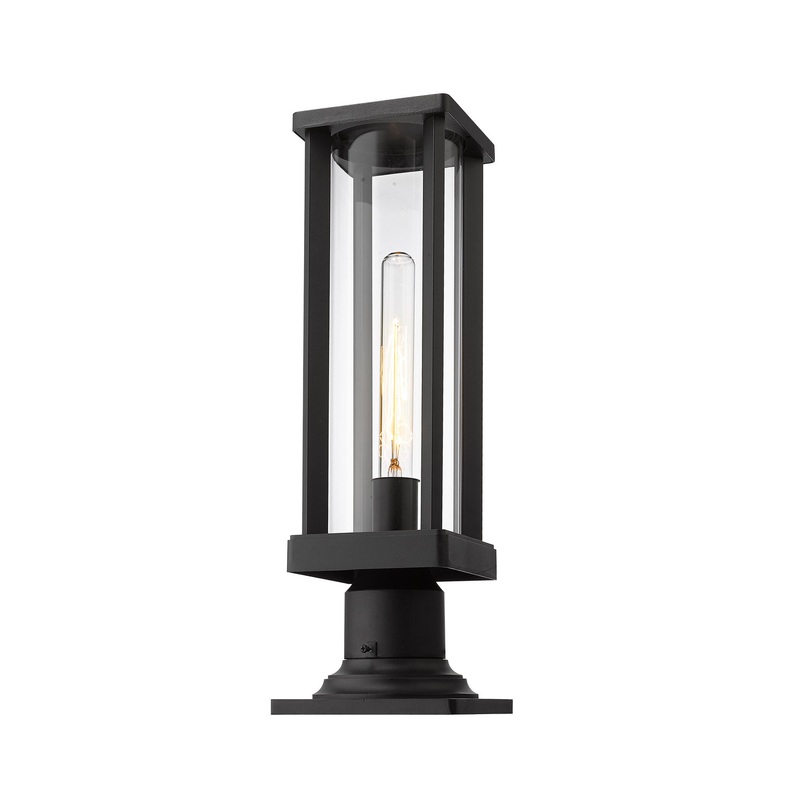 Z-Lite 586PHMR-533PM-BK Glenwood One Light Outdoor Pier Mount, Black
