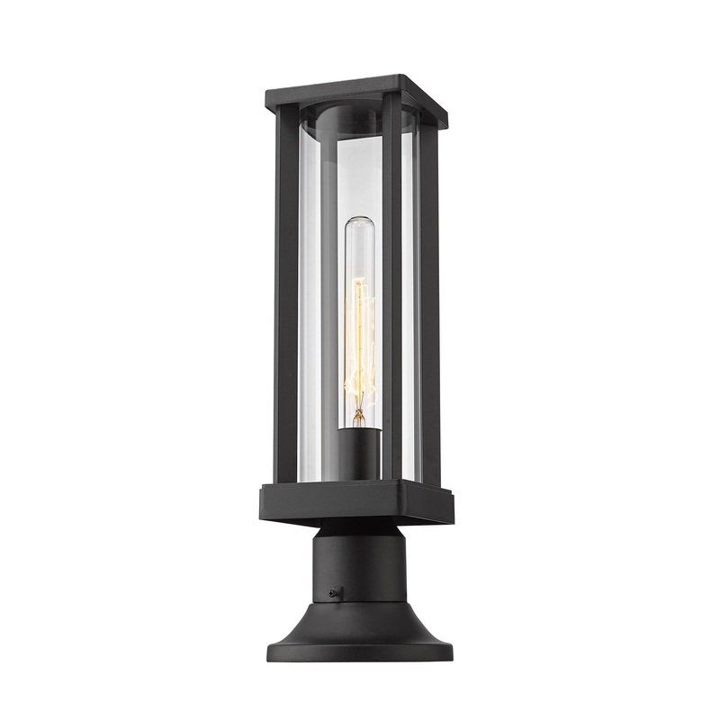 Z-Lite 586PHMR-553PM-BK Glenwood One Light Outdoor Pier Mount, Black