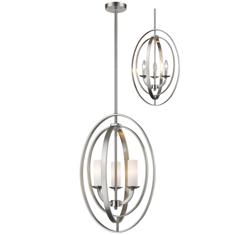 Z-Lite 6004-3S-BN Ashling Three Light Pendant, Brushed Nickel