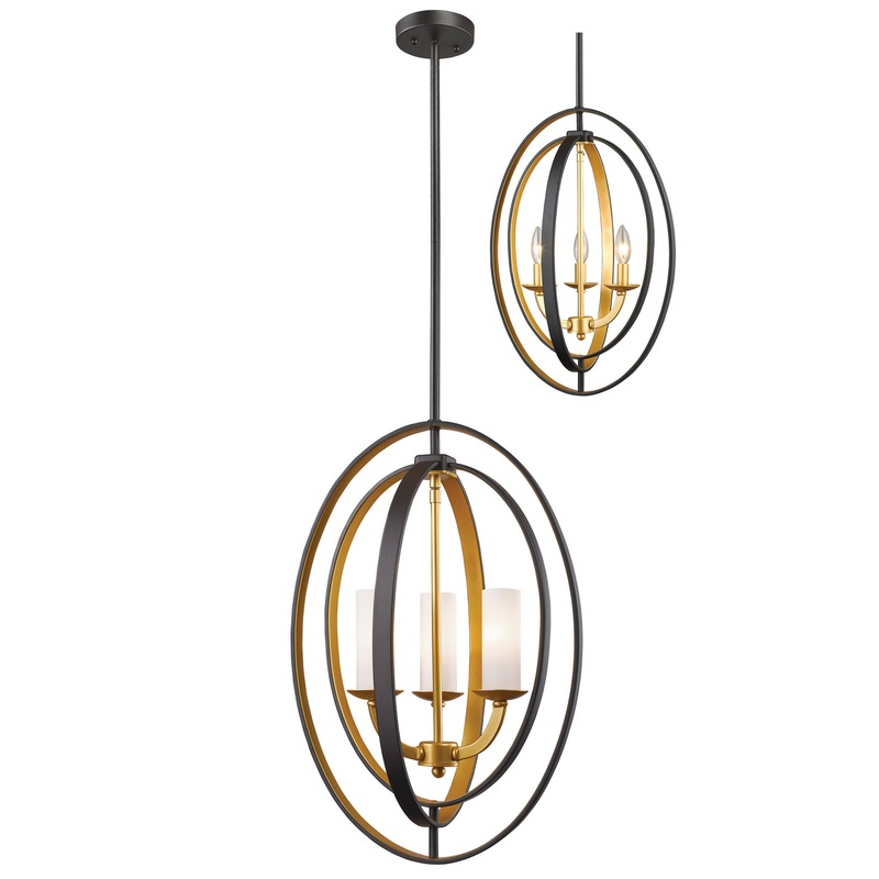 Z-Lite 6004-3S-BZGD Ashling Three Light Pendant, Bronze Gold