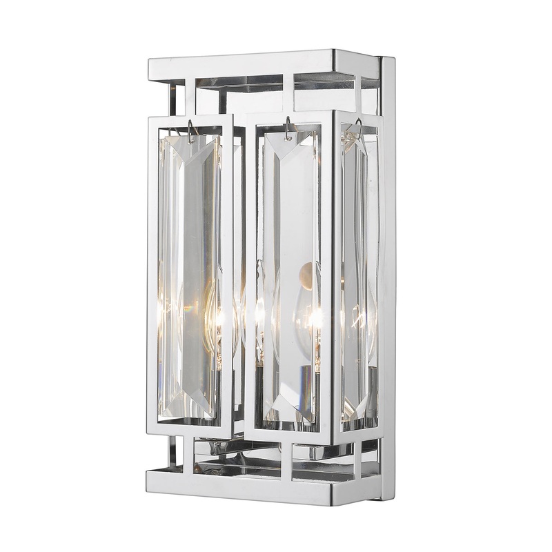 Z-Lite 6006-2S-CH Mersesse Two Light Wall Sconce, Chrome