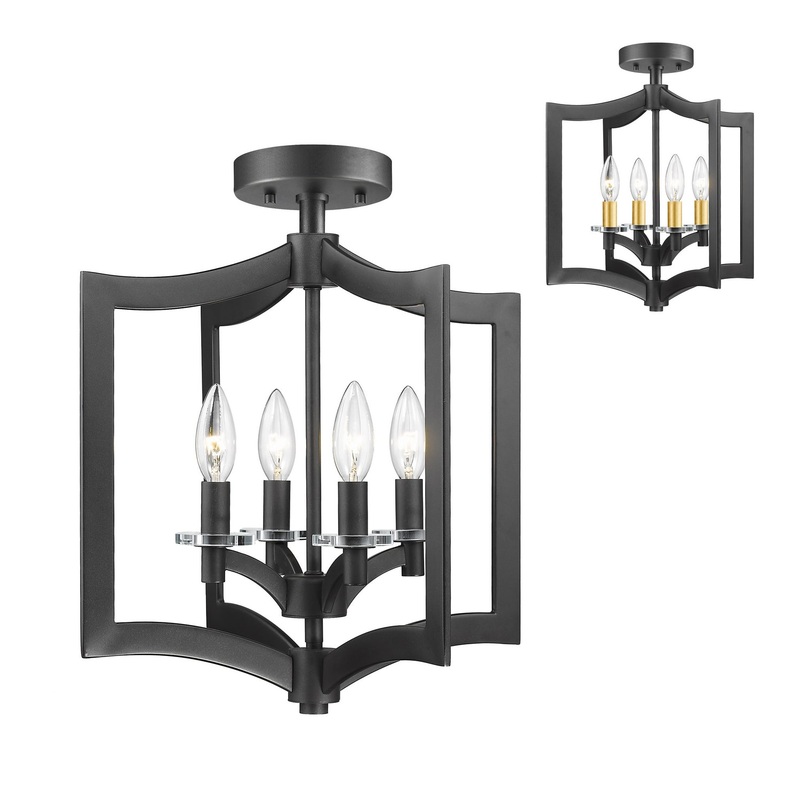 Z-Lite 6008SFC-BRZ Zander Four Light Semi Flush Mount, Bronze