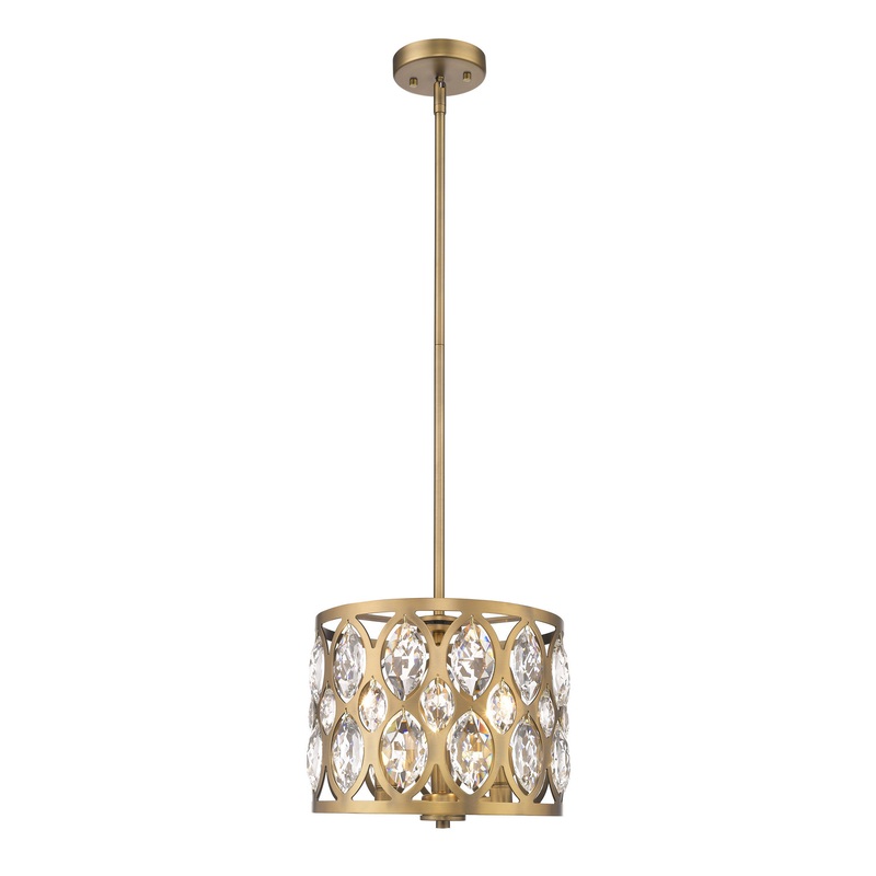 Z-Lite 6010-12HB Dealey Three Light Chandelier, Heirloom Brass