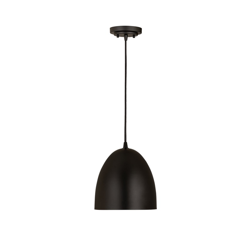Z-Lite 6012P9-SBK Z Studio Dome Pendant One Light Pendant, Satin Black