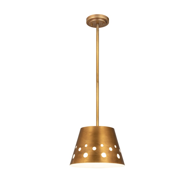 Z-Lite 6014-12RB Katie One Light Chandelier, Rubbed Brass