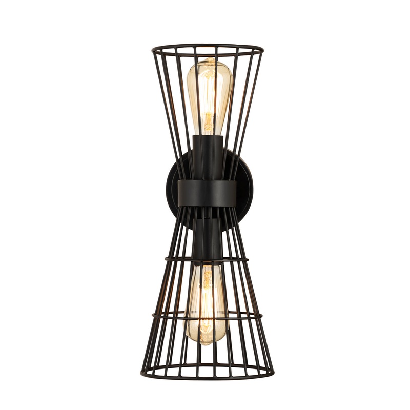 Z-Lite 6015-2S-MB Alito Two Light Wall Sconce, Matte Black