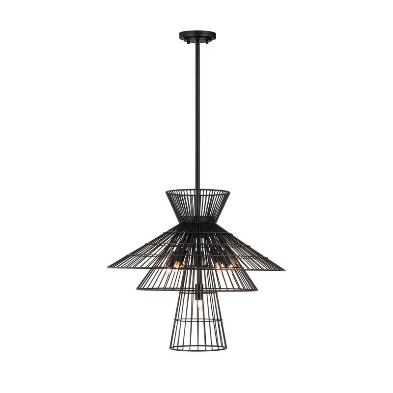 Z-Lite 6015-6MB Alito Six Light Chandelier, Matte Black