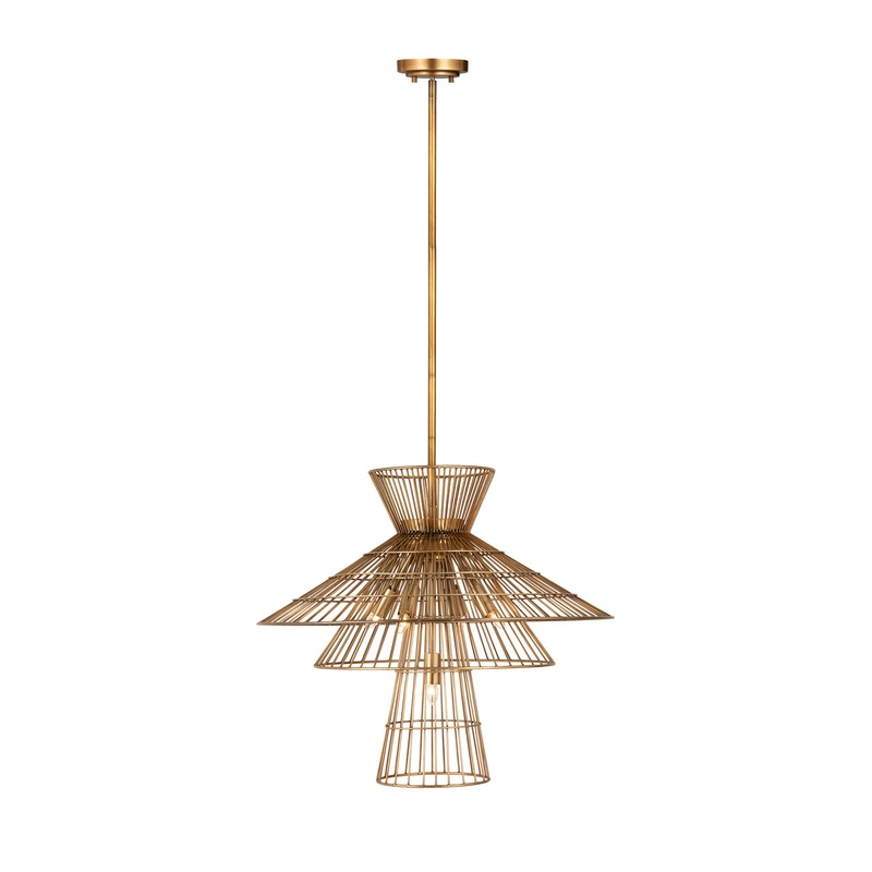 Z-Lite 6015-6RB Alito Six Light Chandelier, Rubbed Brass