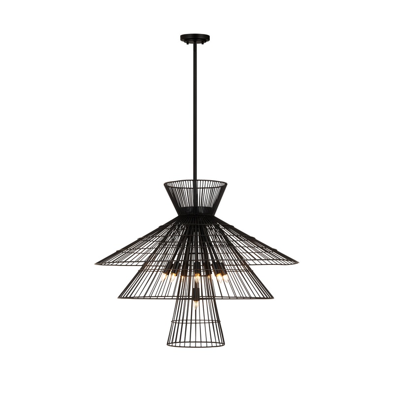 Z-Lite 6015-8MB Alito Eight Light Chandelier, Matte Black