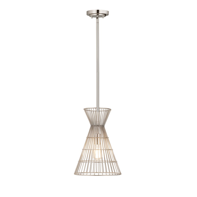 Z-Lite 6015MP-PN Alito One Light Mini Pendant, Polished Nickel