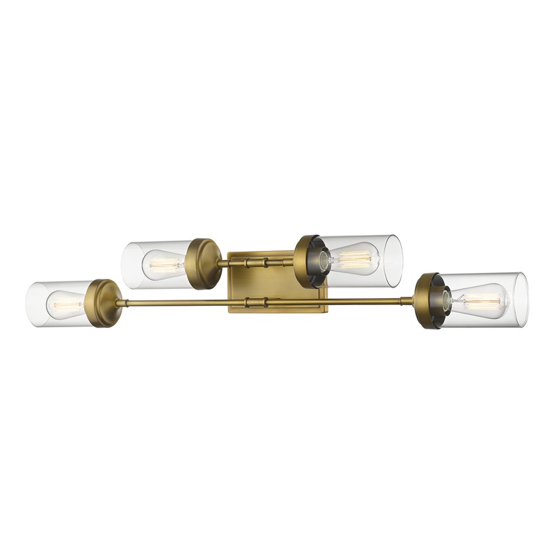 Z-Lite 617-4V-FB Calliope Four Light Vanity, Foundry Brass