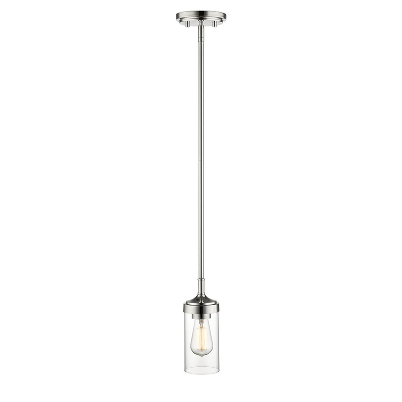 Z-Lite 617MP-PN Calliope One Light Mini Pendant, Polished Nickel
